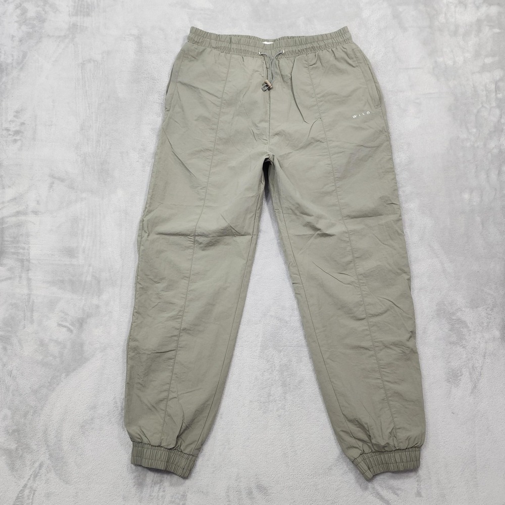 WILO THE LABEL Pants Womens L Green Nylon Mesh Lined Woven Jogger Trackpants